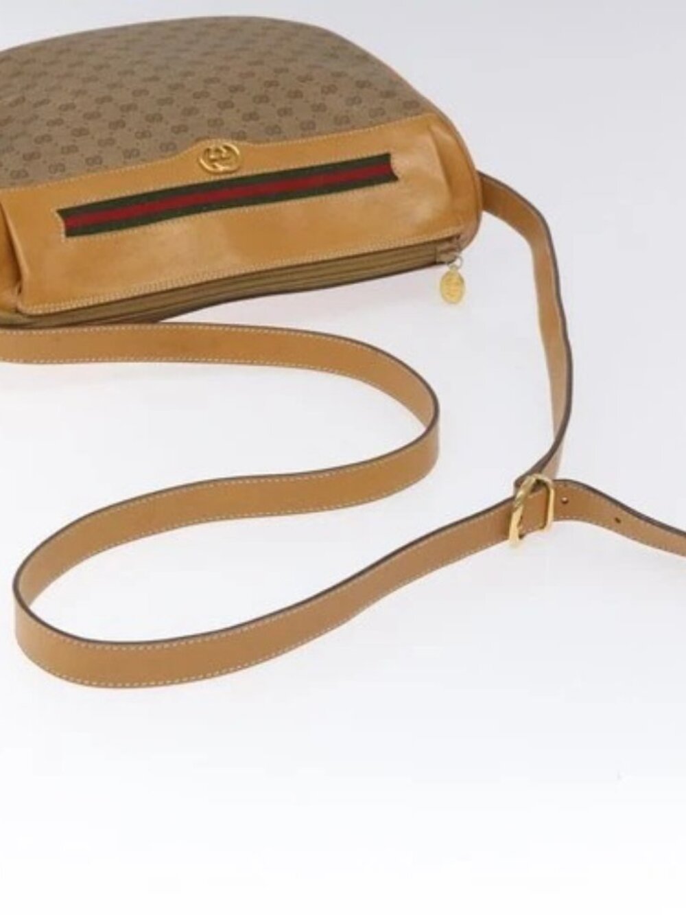 GUCCI Micro GG Supreme Web Sherry Line Bag PVC Brown 001 115 0918 Auth BA352 - Picture 7 of 16